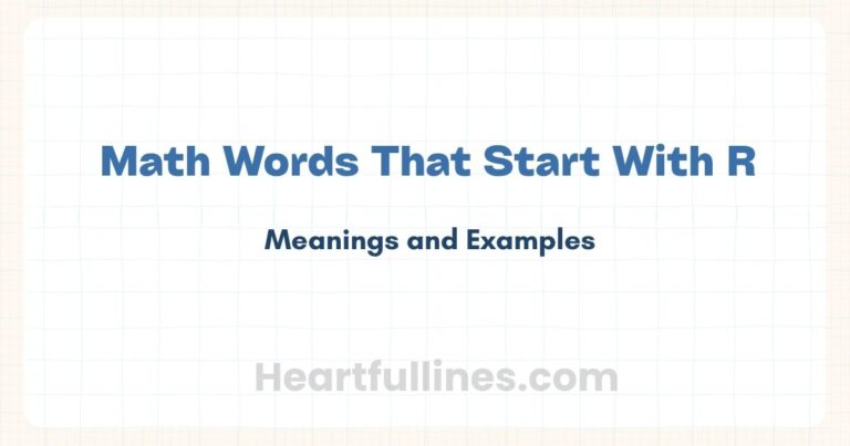 Math Words That Start With R | Meanings and Examples