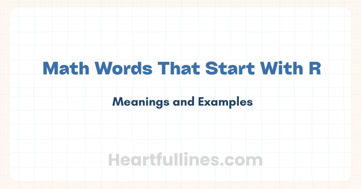 Math Words That Start With R | Meanings and Examples